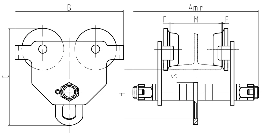stainless steel beam trolley